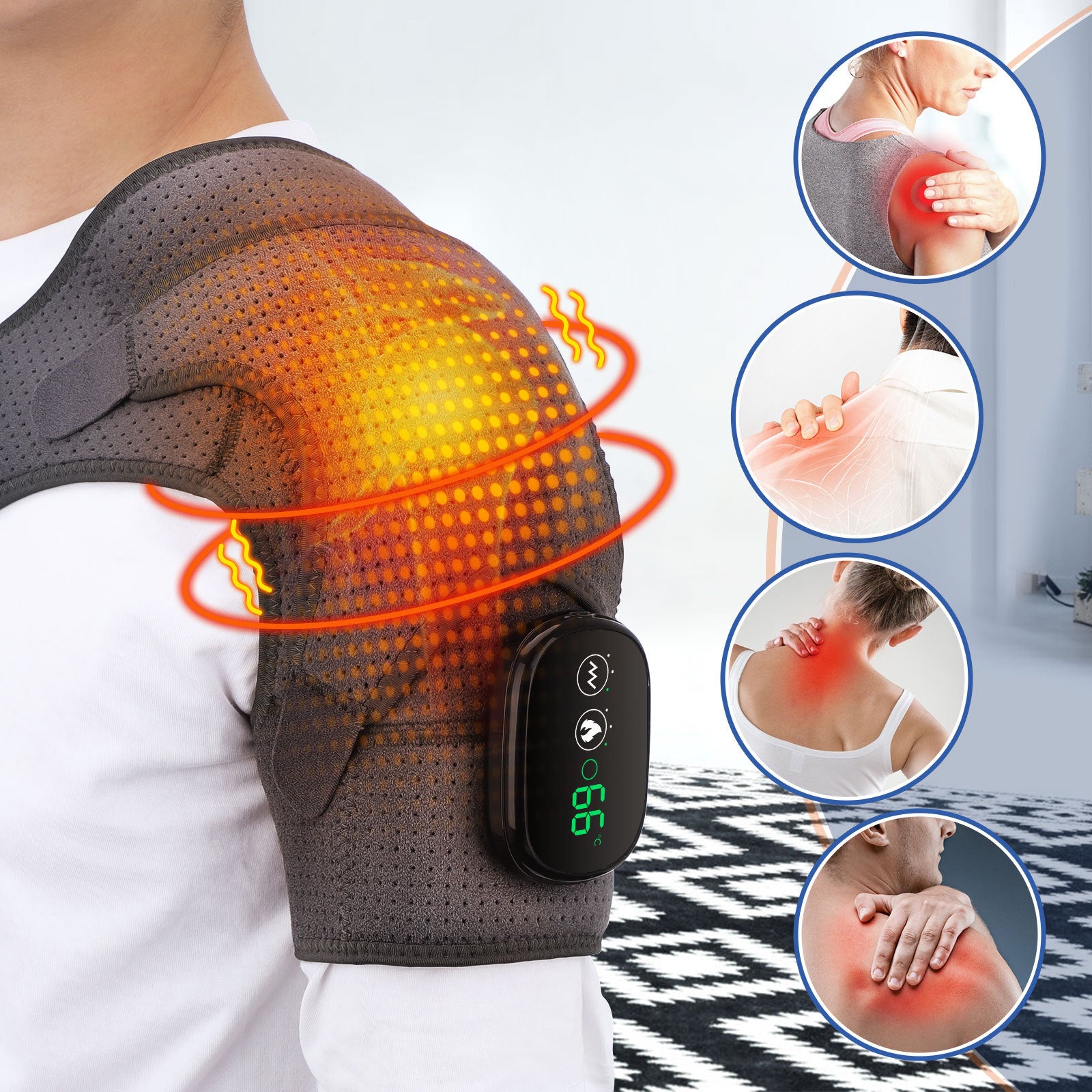 USB Rechargeable Convenient Heating Shoulder Pad - NSTG (Never Stop the Grind) Health