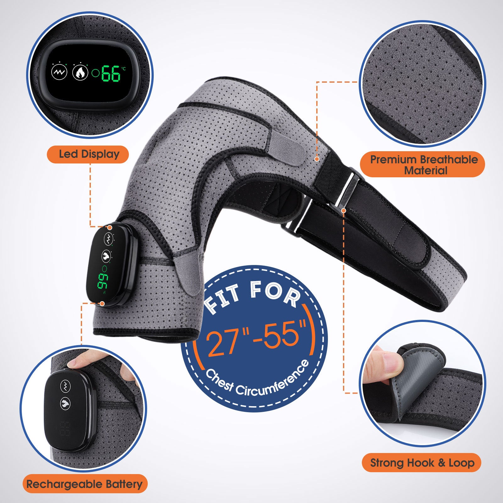 USB Rechargeable Convenient Heating Shoulder Pad - NSTG (Never Stop the Grind) Health